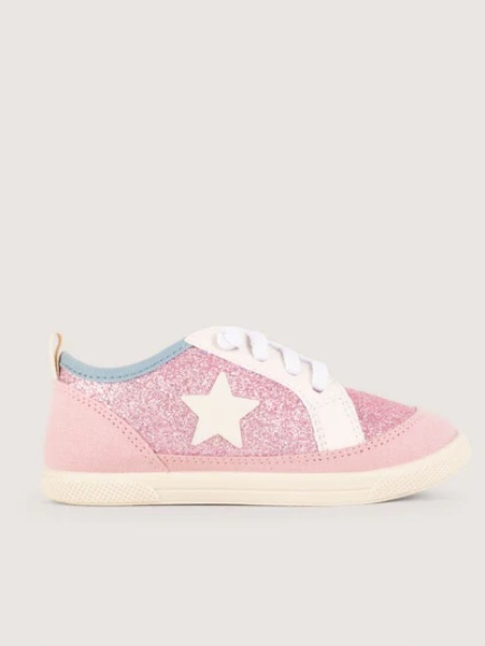 Folk Star Girls’ Pink Glitter Star Sneakers Size US 10